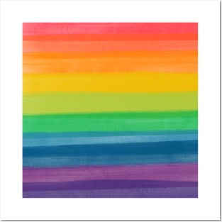 Rainbow Brush Strokes Posters and Art